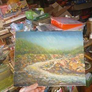 Serene Forest Stream Art Painting
